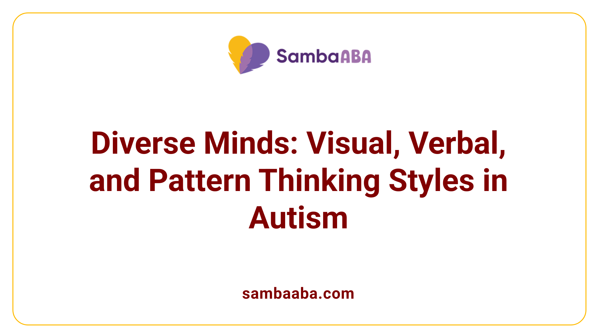 Diverse Minds: Visual, Verbal, and Pattern Thinking Styles in Autism
