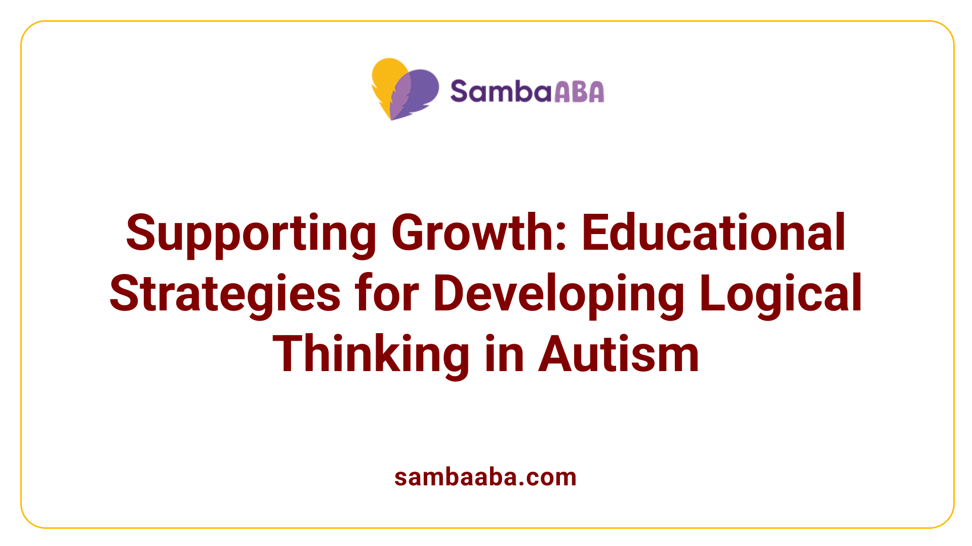 Supporting Growth: Educational Strategies for Developing Logical Thinking in Autism