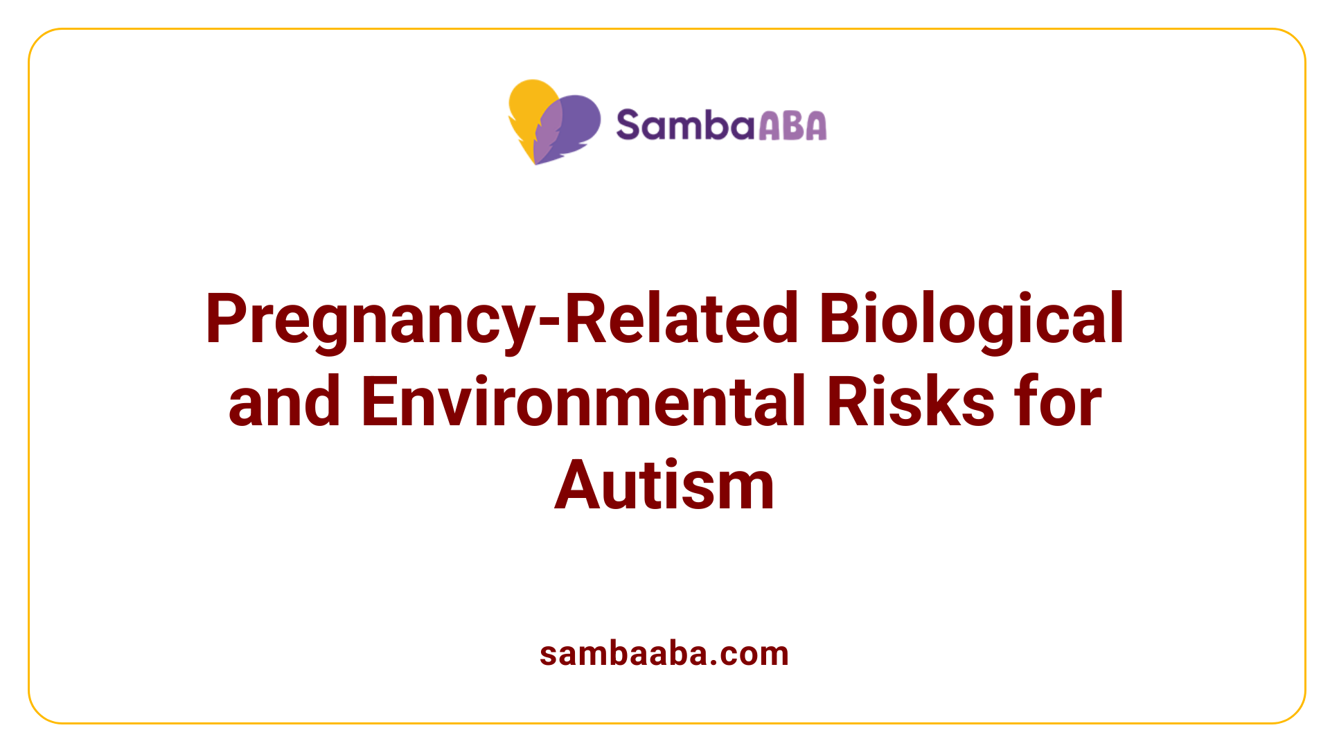 Pregnancy-Related Biological and Environmental Risks for Autism