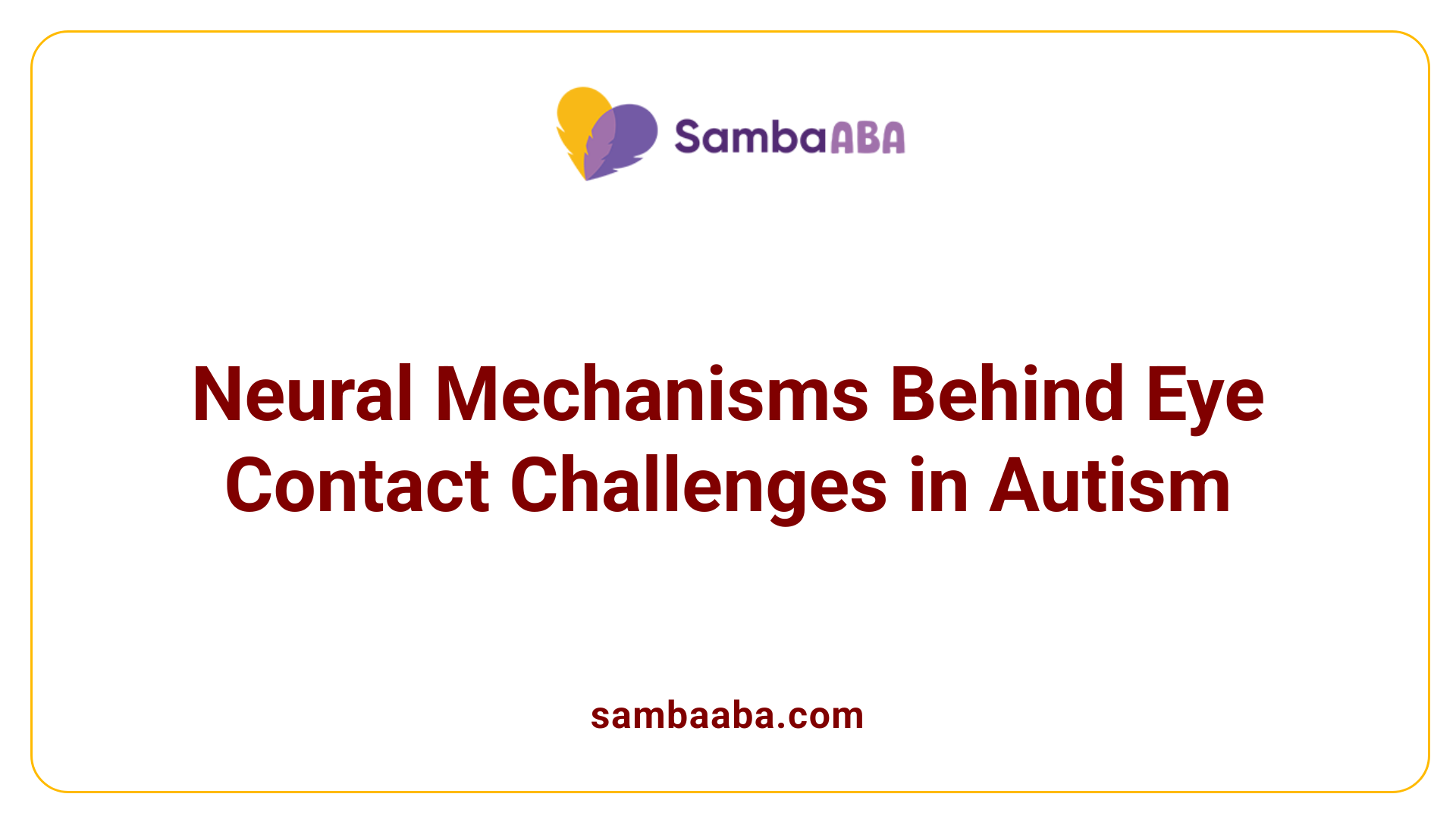 Neural Mechanisms Behind Eye Contact Challenges in Autism