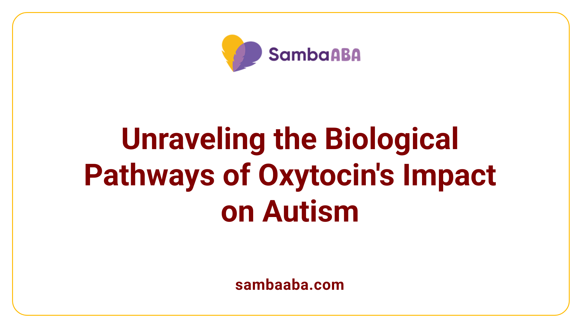 Unraveling the Biological Pathways of Oxytocin's Impact on Autism